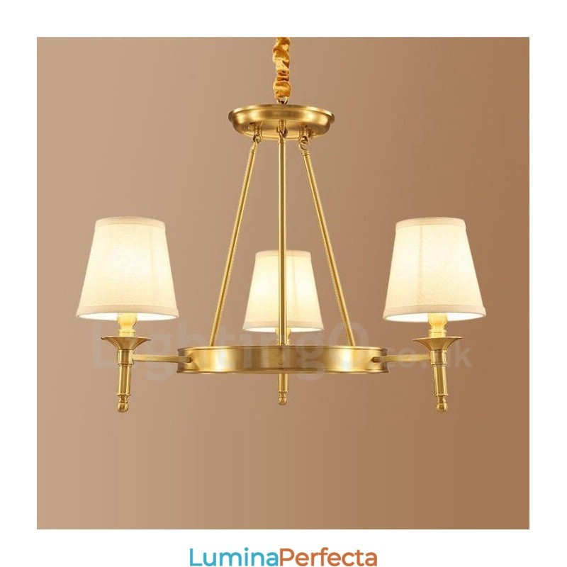 Candelabru din cupru metal integrat cu 3 lumini rustic Lodge