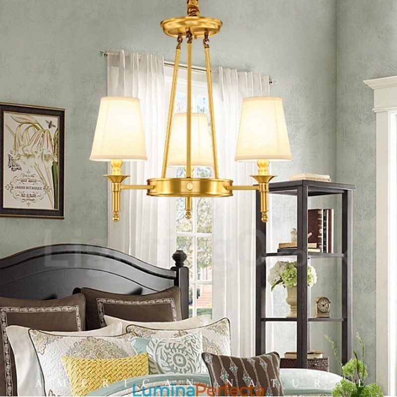 Candelabru din cupru metal integrat cu 3 lumini rustic Lodge