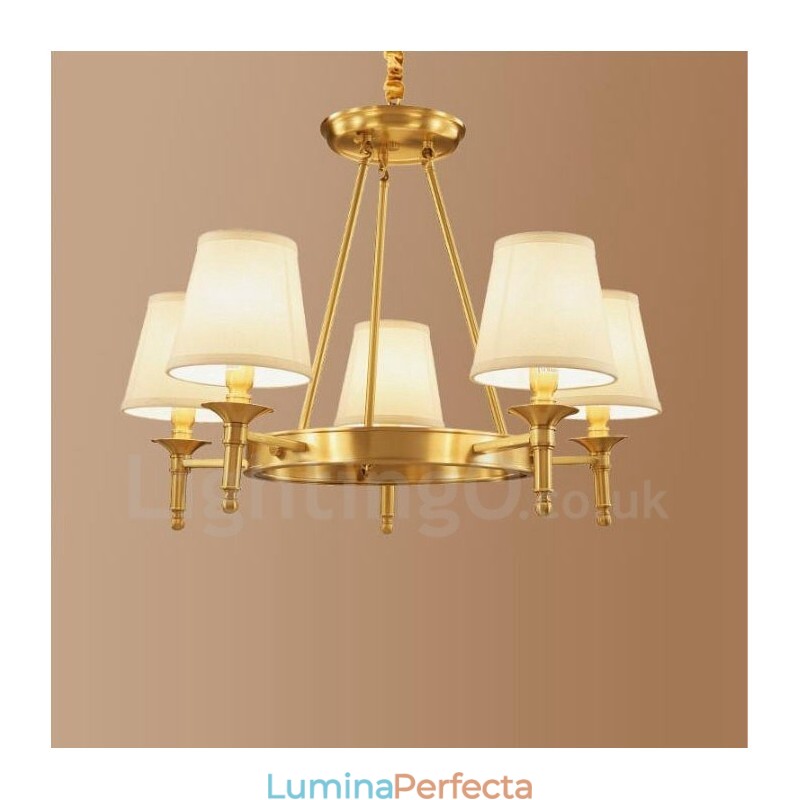 Candelabru metalic integrat Rustic Lodge cu 5 lumini