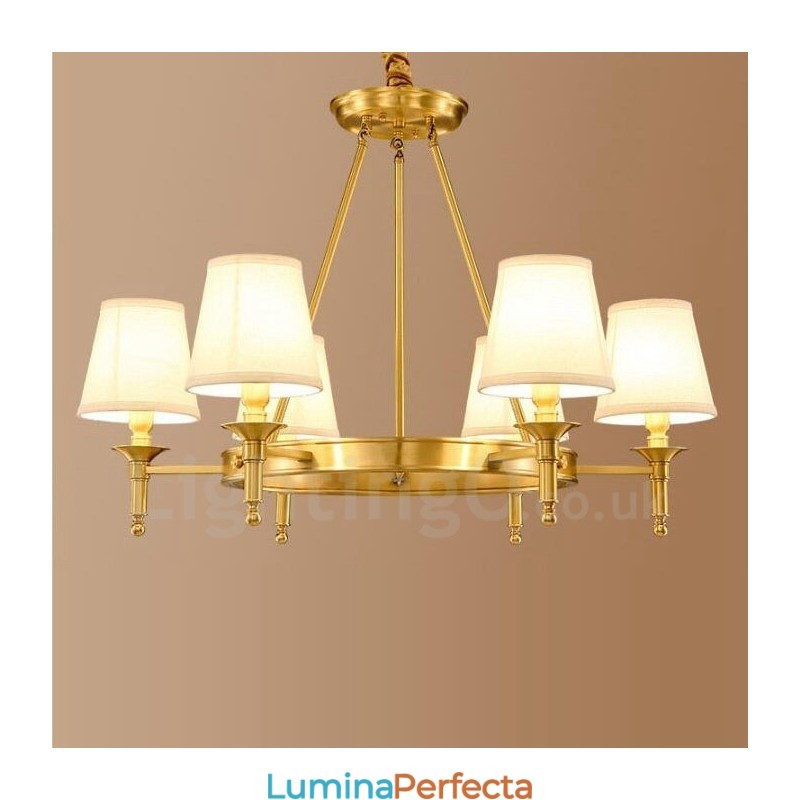 Candelabru metalic integrat Rustic Lodge cu 6 lumini