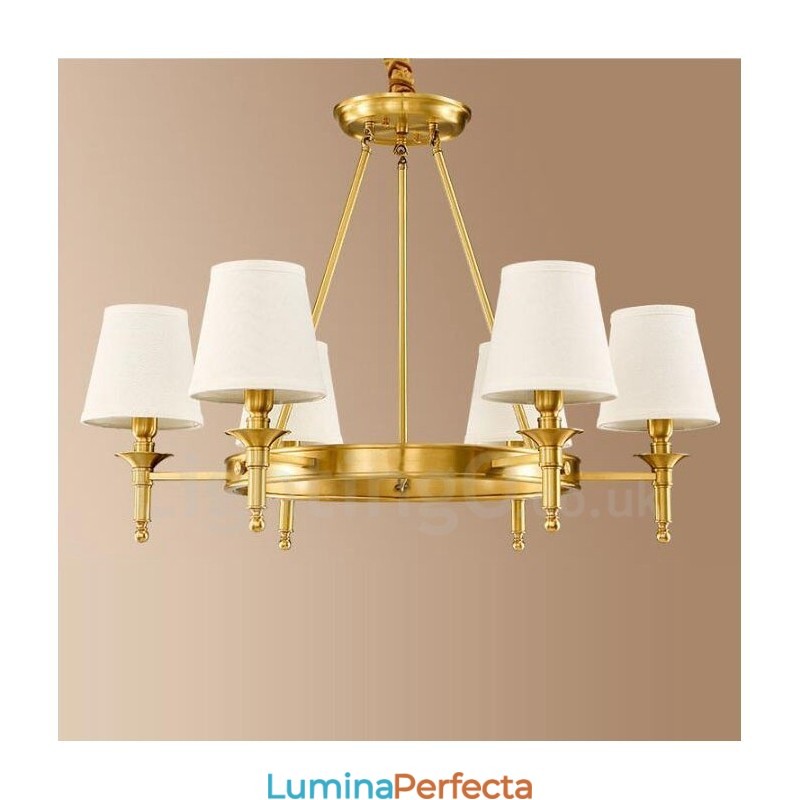 Candelabru metalic integrat Rustic Lodge cu 6 lumini