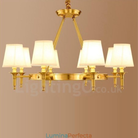 Candelabru metalic integrat Rustic Lodge cu 8 lumini