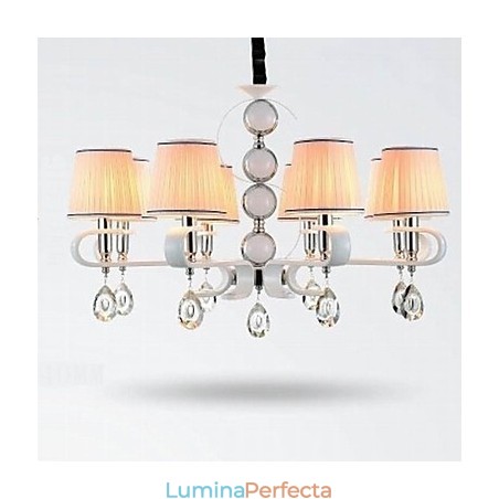 Candelabru din țesătură 8 lumini Lampă de calitate superioară Inel de argint cu jad alb Candelabru din țesătură 8 lumini Lampă de calitate superioară Inel de argint cu jad alb