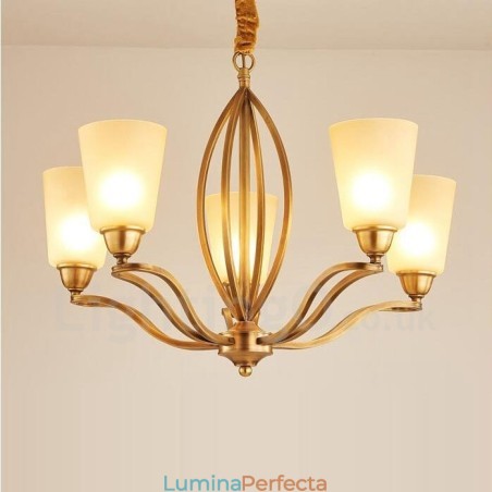 Candelabru metalic integrat Rustic Lodge cu 5 lumini Candelabru metalic integrat Rustic Lodge cu 5 lumini