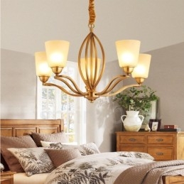 Candelabru metalic integrat Rustic Lodge cu 5 lumini