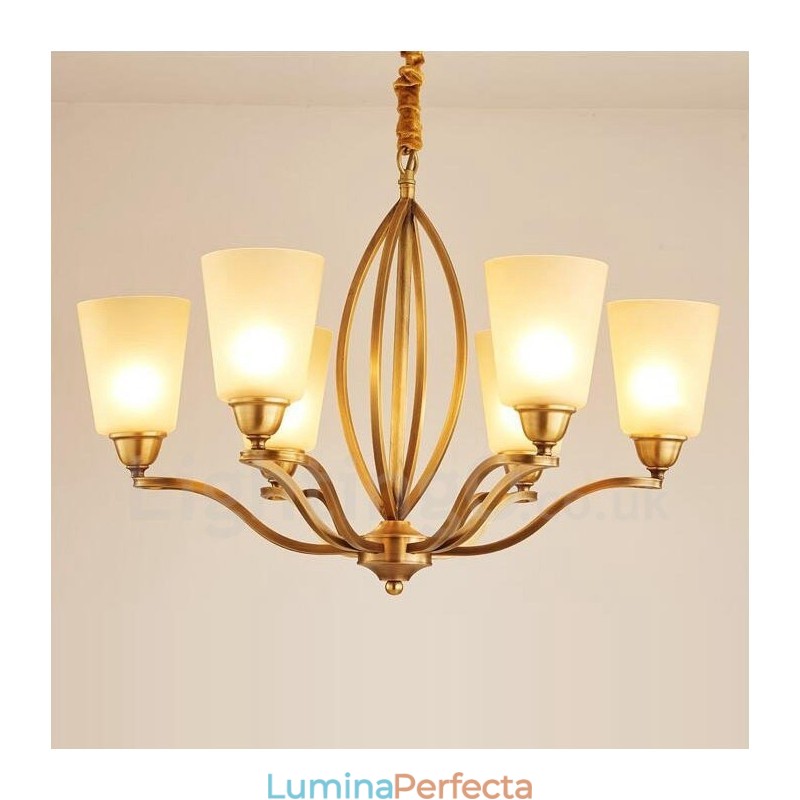 Candelabru metalic integrat Rustic Lodge cu 6 lumini