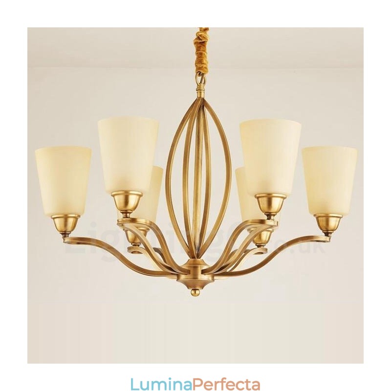 Candelabru metalic integrat Rustic Lodge cu 6 lumini