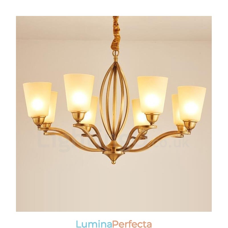 Candelabru metalic integrat Rustic Lodge cu 8 lumini