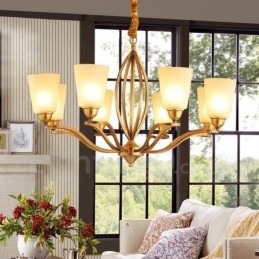 Candelabru metalic integrat Rustic Lodge cu 8 lumini