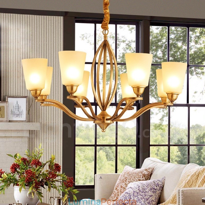 Candelabru metalic integrat Rustic Lodge cu 8 lumini
