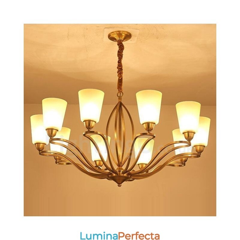 10 Lumini Rustic Lodge Candelabru Metal Integrat