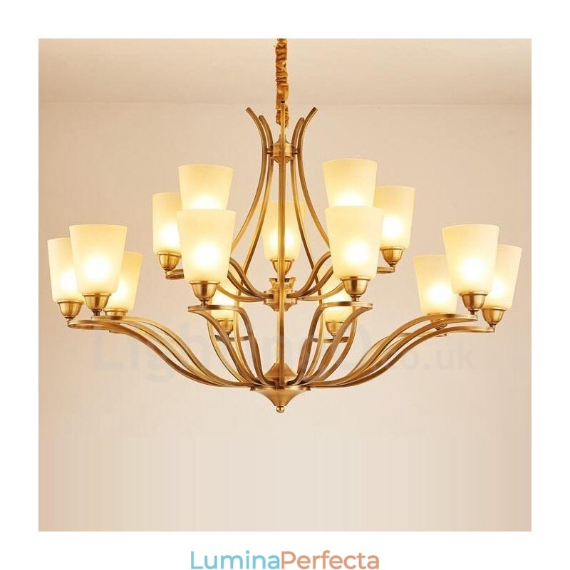 15 Light Rustic Lodge Candelabru metalic integrat