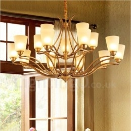 15 Light Rustic Lodge Candelabru metalic integrat
