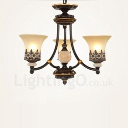 Candelabru din metal tradițional clasic integrat cu 3 lumini