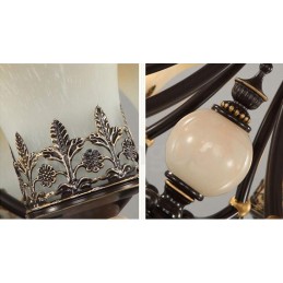Candelabru din metal tradițional clasic integrat cu 3 lumini