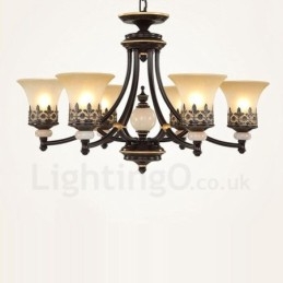 Candelabru din metal tradițional clasic integrat cu 6 lumini