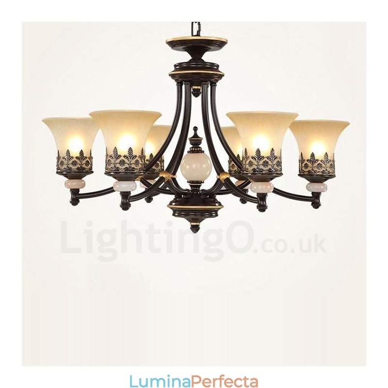 Candelabru din metal tradițional clasic integrat cu 6 lumini