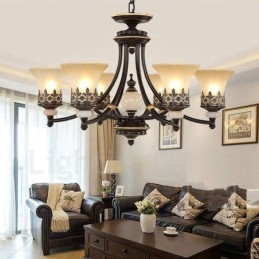 Candelabru din metal tradițional clasic integrat cu 6 lumini