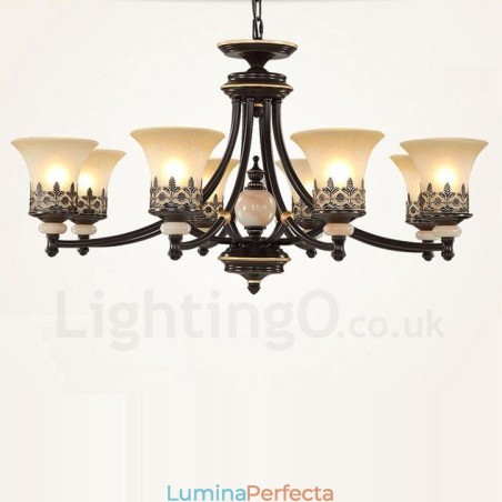 Candelabru din metal tradițional clasic integrat cu 8 lumini