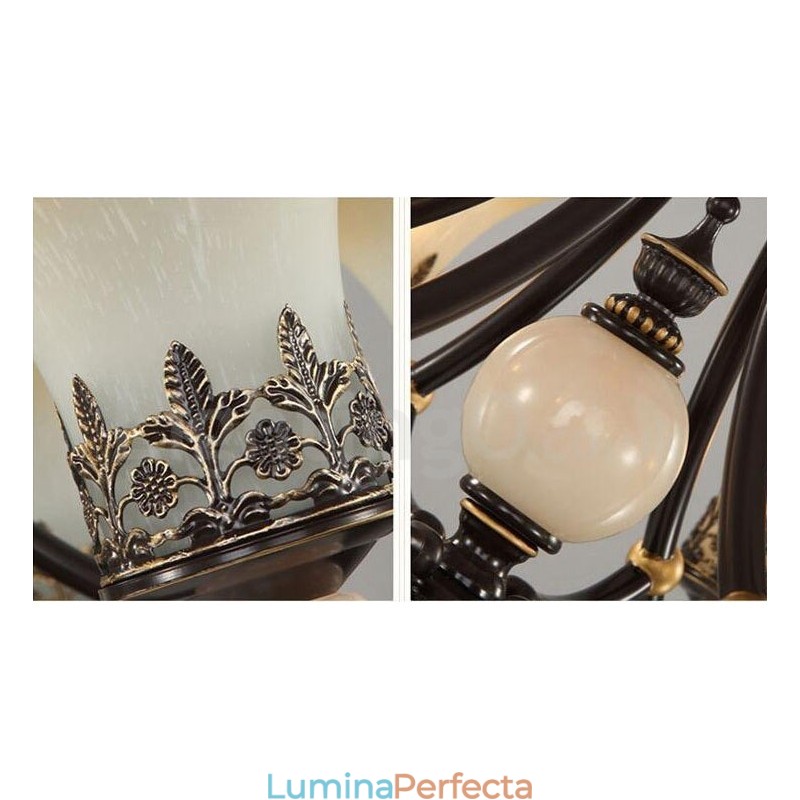 Candelabru din metal tradițional clasic integrat cu 8 lumini