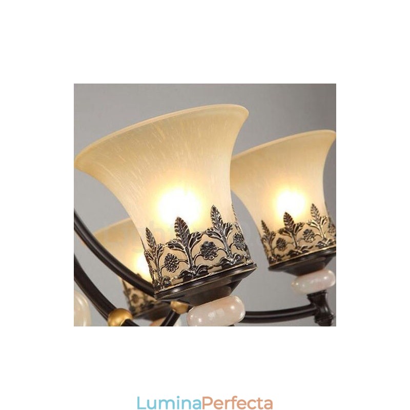 Candelabru din metal tradițional clasic integrat cu 8 lumini