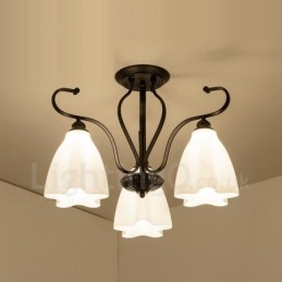 Candelabru Integrat Rustic Lodge cu 3 Lumini