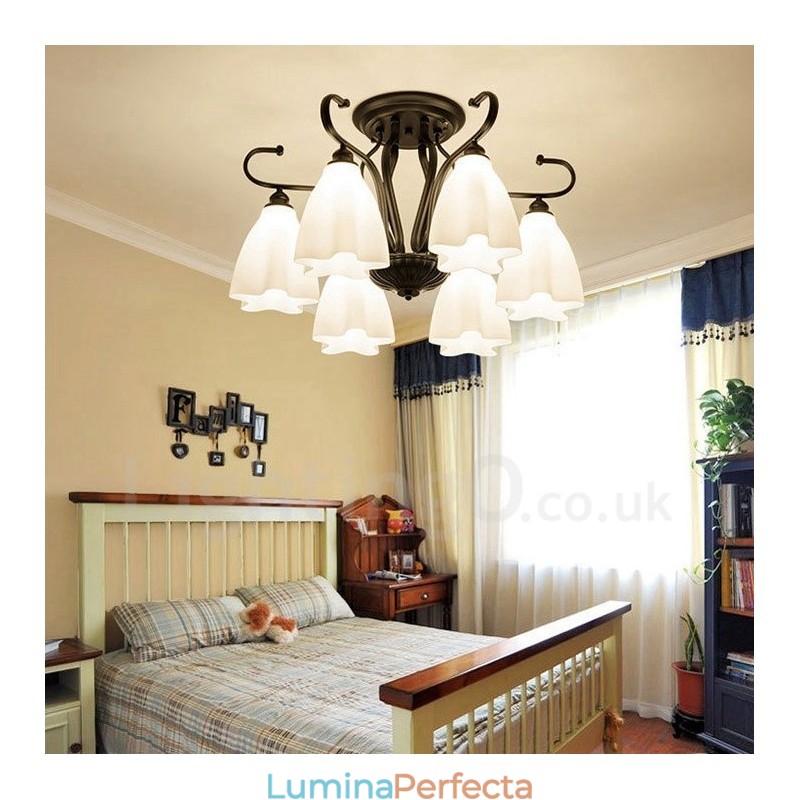 Candelabru integrat 6 Lumini Rustic Lodge