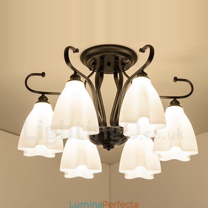 Candelabru integrat 6 Lumini Rustic Lodge