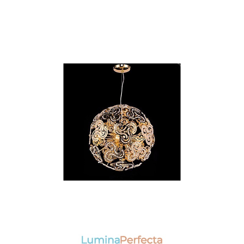 Candelabru simplu, modern, glob de cristal, pandantiv
