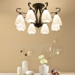 Candelabru integrat 8 Light Rustic Lodge