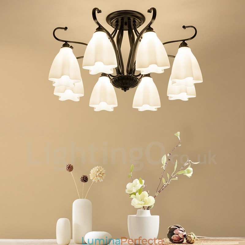 Candelabru integrat 8 Light Rustic Lodge