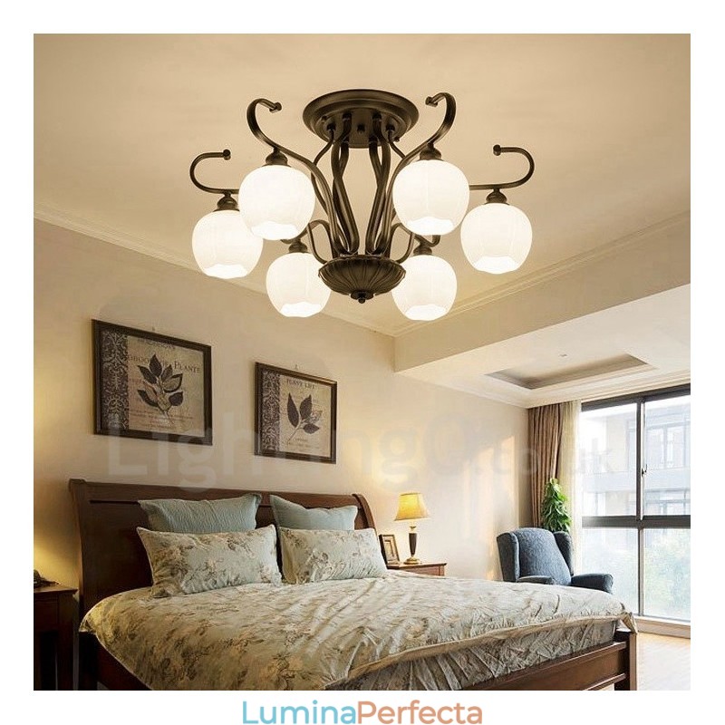 Candelabru integrat 6 Lumini Rustic Lodge