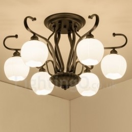 Candelabru integrat 6 Lumini Rustic Lodge