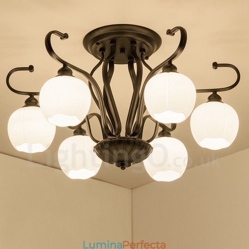Candelabru integrat 6 Lumini Rustic Lodge