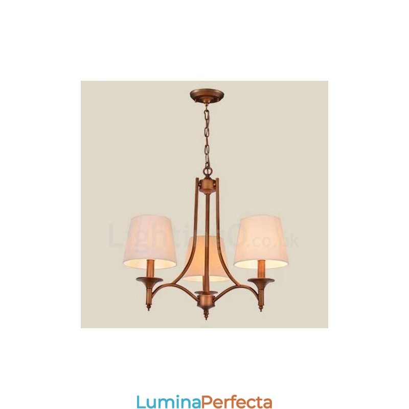 Candelabru metalic integrat Rustic Lodge cu 3 lumini