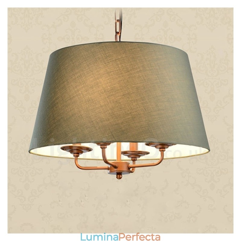 Candelabru metalic integrat Rustic Lodge cu 4 lumini