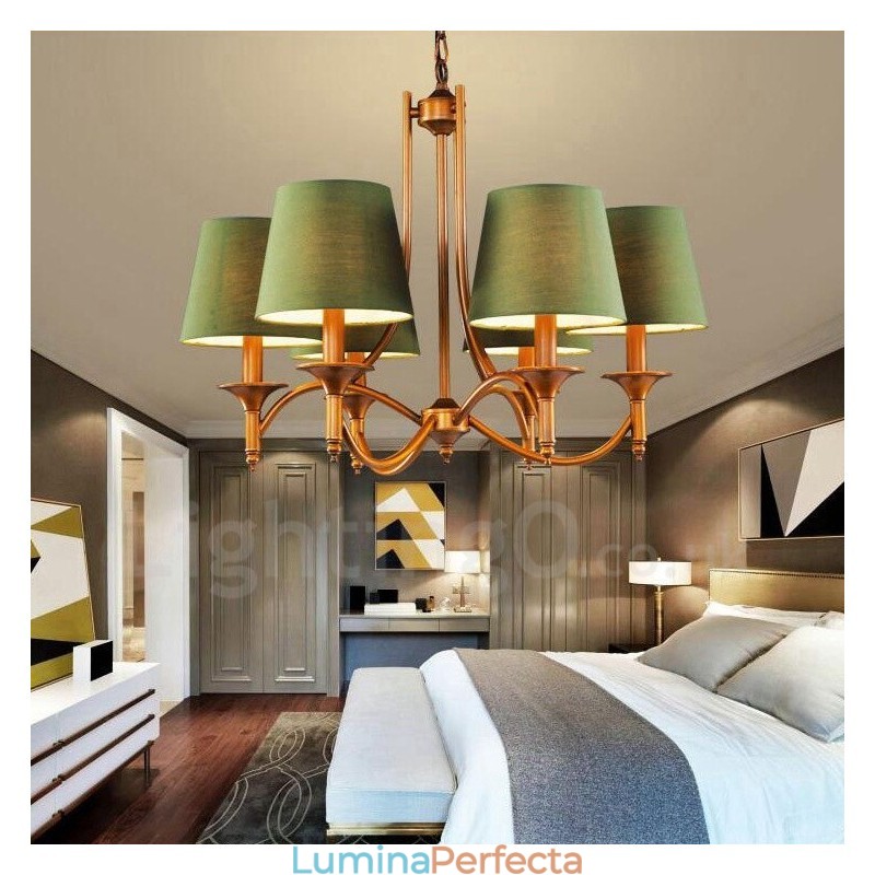 Candelabru metalic integrat Rustic Lodge cu 6 lumini
