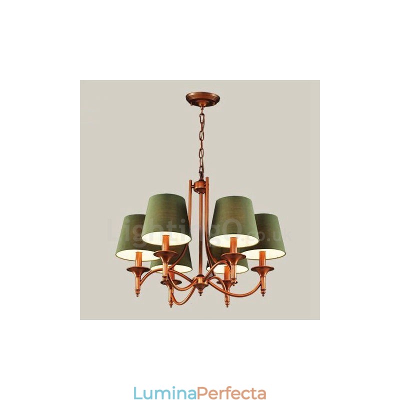 Candelabru metalic integrat Rustic Lodge cu 6 lumini