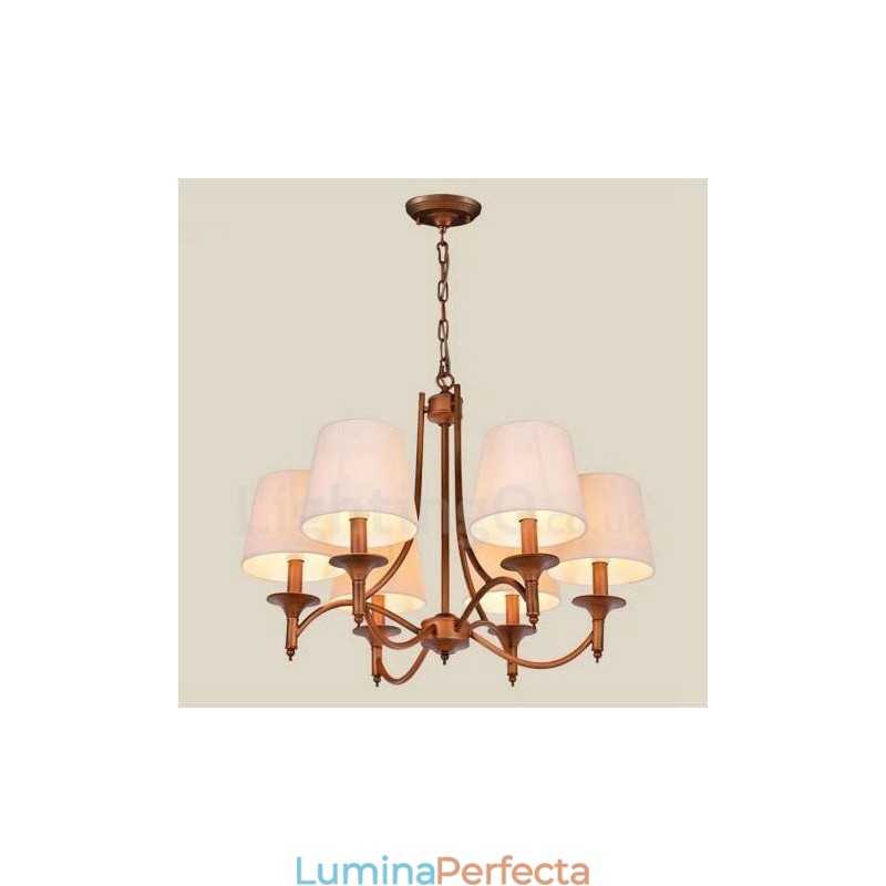 Candelabru metalic integrat Rustic Lodge cu 6 lumini