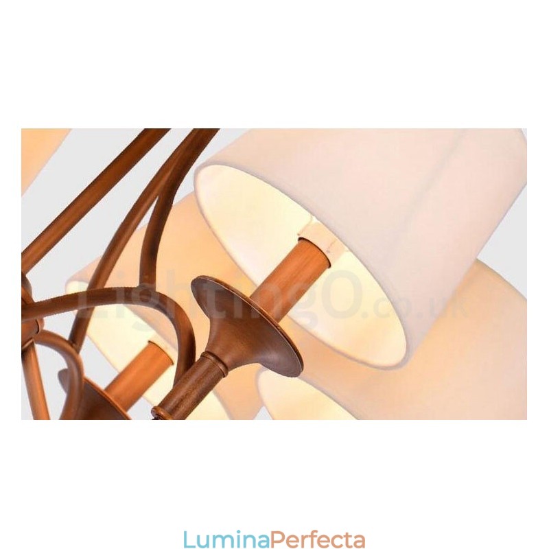 Candelabru metalic integrat Rustic Lodge cu 6 lumini
