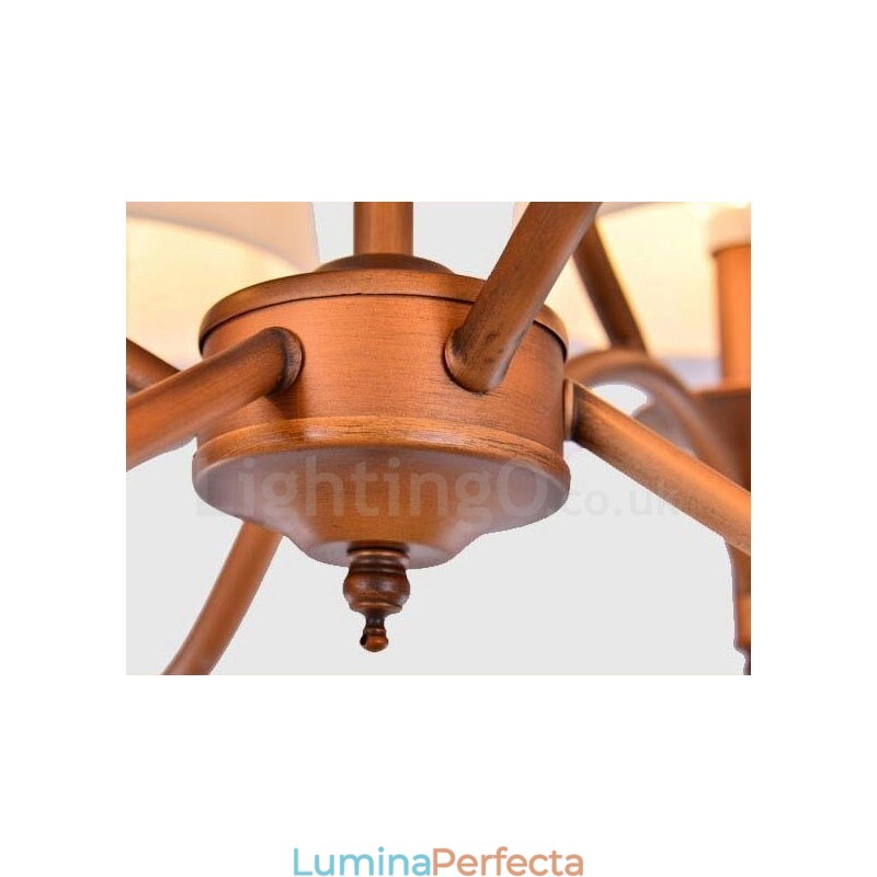 Candelabru metalic integrat Rustic Lodge cu 6 lumini