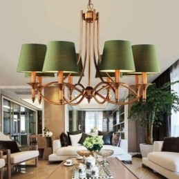 Candelabru metalic integrat Rustic Lodge cu 8 lumini