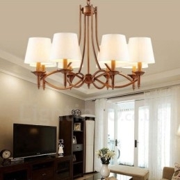 Candelabru metalic integrat Rustic Lodge cu 8 lumini