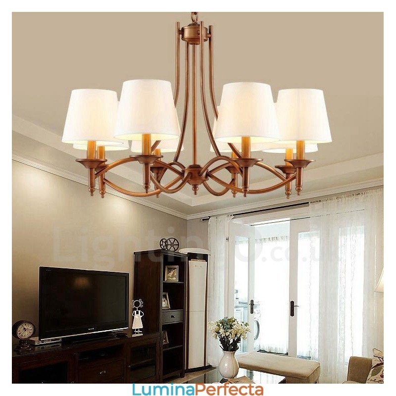 Candelabru metalic integrat Rustic Lodge cu 8 lumini