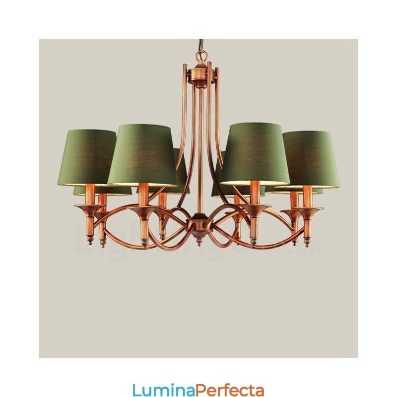 Candelabru metalic integrat Rustic Lodge cu 8 lumini