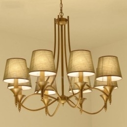 Candelabru metalic integrat Rustic Lodge cu 8 lumini