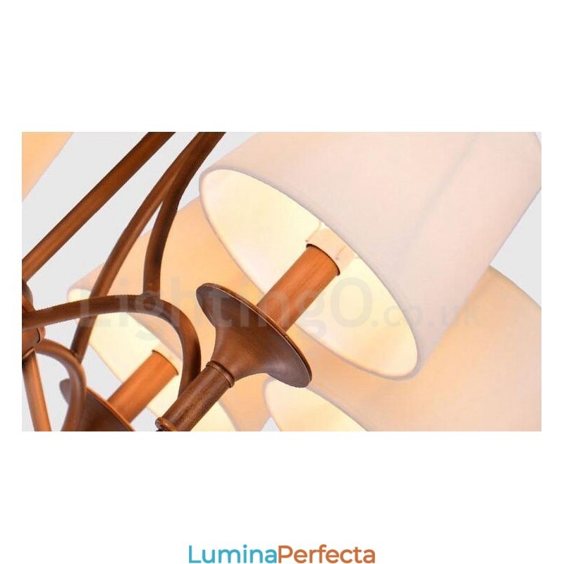 Candelabru metalic integrat Rustic Lodge cu 8 lumini
