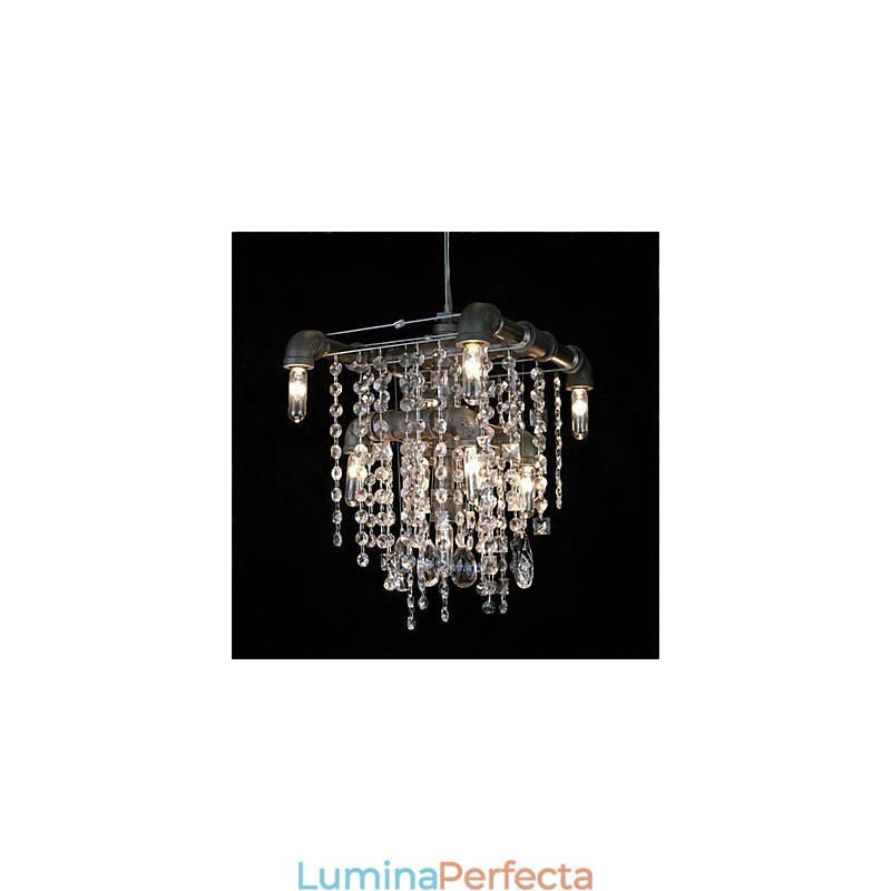 Candelabru caracteristic în stil nord-american, cu 9 lumini, cu design de țeavă