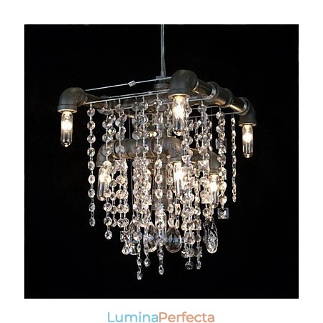 Candelabru caracteristic în stil nord-american, cu 9 lumini, cu design de țeavă