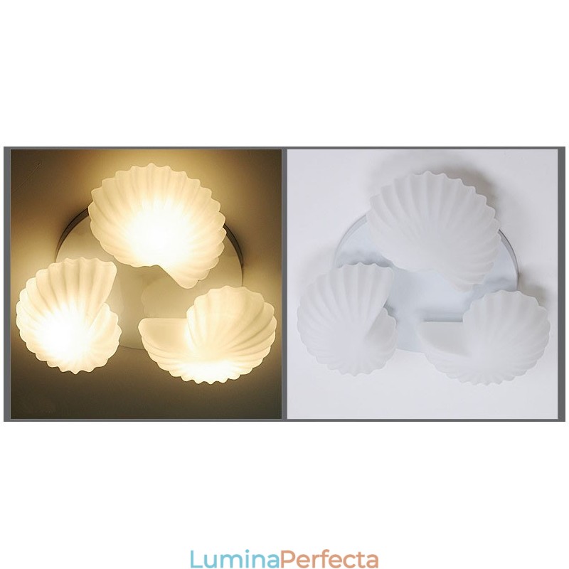 Candelabru tradițional clasic integrat cu 3 lumini cu abajur din sticlă